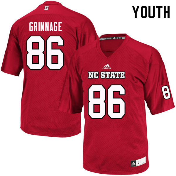 Youth #86 David Grinnage NC State Wolfpack College Football Jerseys Sale-Red - Click Image to Close
